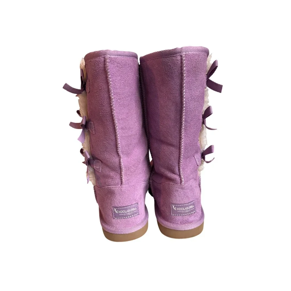 Koolaburra by UGG Victoria Purple Suede Bow Boots 1020171 Womens Size 5